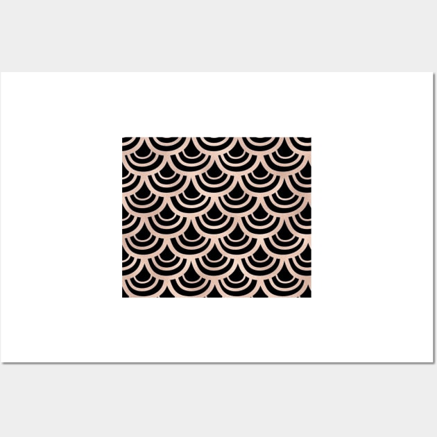 Rose gold onyx fish scales Wall Art by hamptonstyle